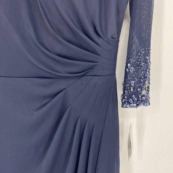 NWOT Alex Evenings Women's Long A-Line Sweetheart Neck Rhinestone Beaded Size 12 - Picture 6 of 10